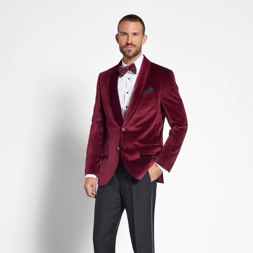 Ruby Velvet Jacket Tuxedo ( full suit )